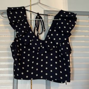 Lucy Paris Polka Dot Crop Top